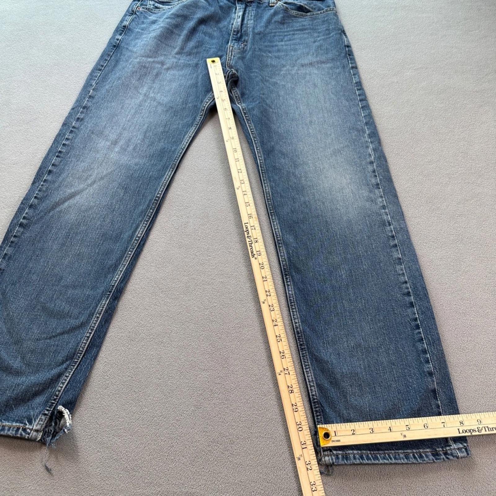 Levi's Levis 505 Jeans Regular Fit Mens 36x32 Blue Denim Straight Size US 36 / EU 52 - 4 Thumbnail