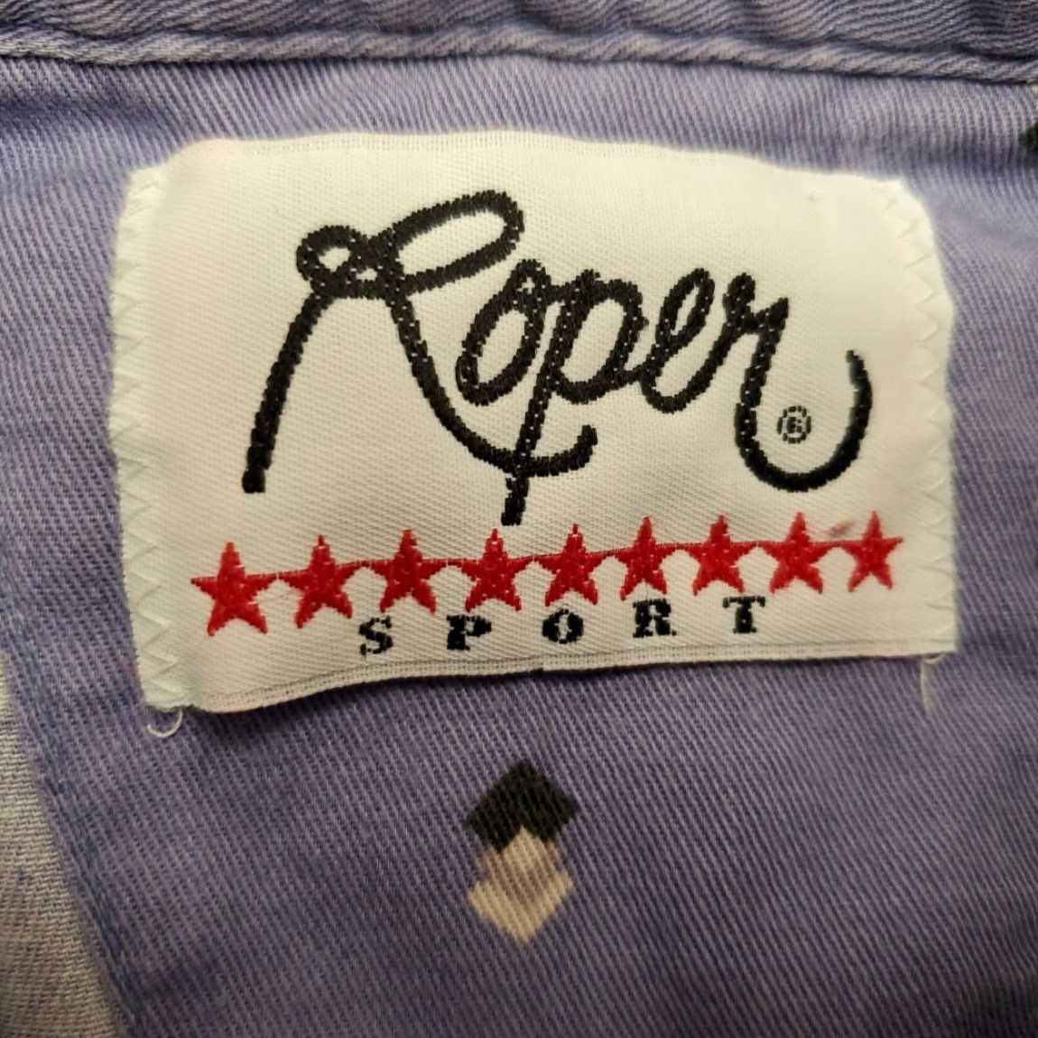 Roper VINTAGE Roper Sport Shirt Mens XL Blue Geometric Long Sleeve Pearl Snap Western Shirt Cortal Size US XL / EU 56 / 4 - 4 Thumbnail