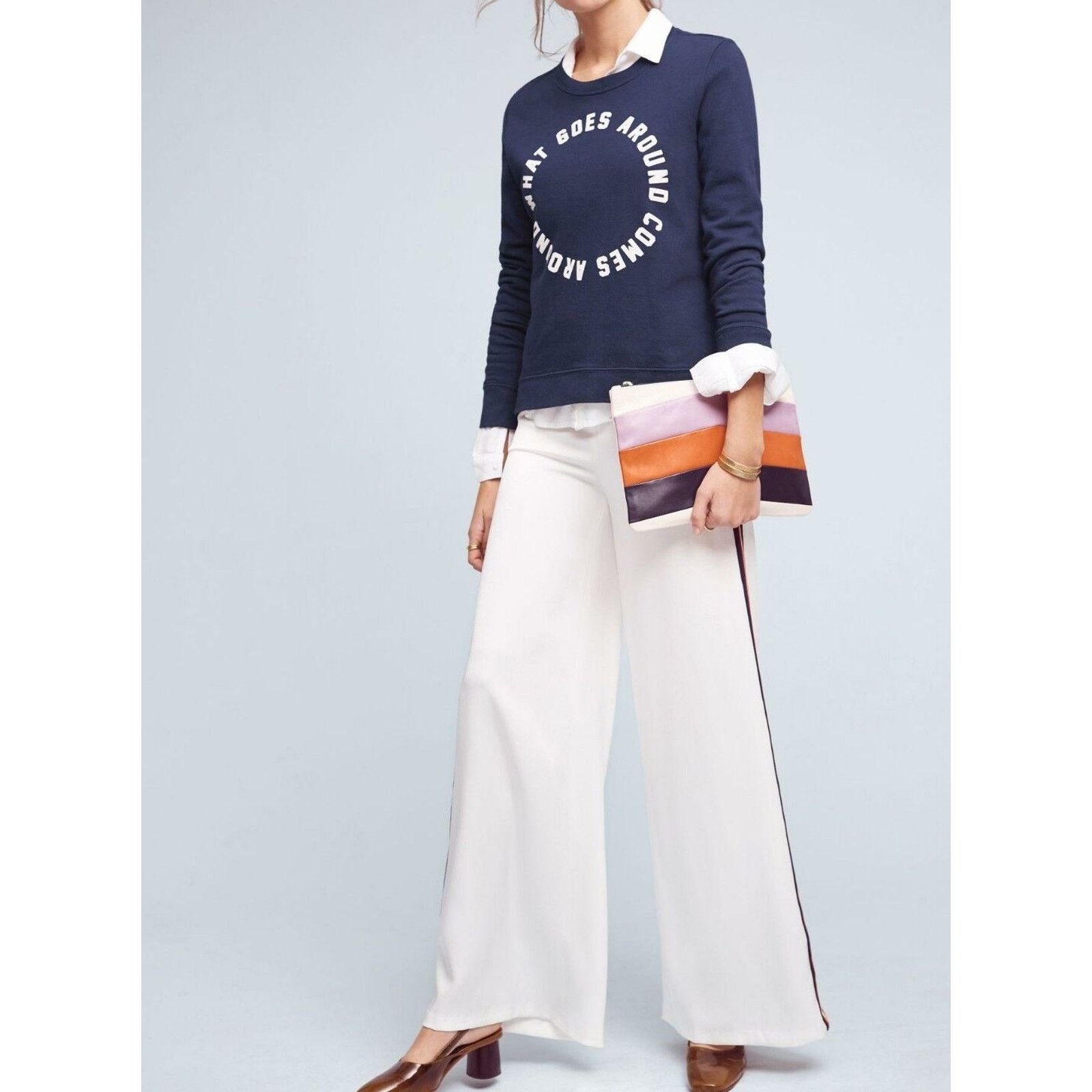Anthropologie New Anthropologie Line + Dot Chromanance Wide-Leg Pants Size 26" / US 2 / IT 38 - 3 Thumbnail