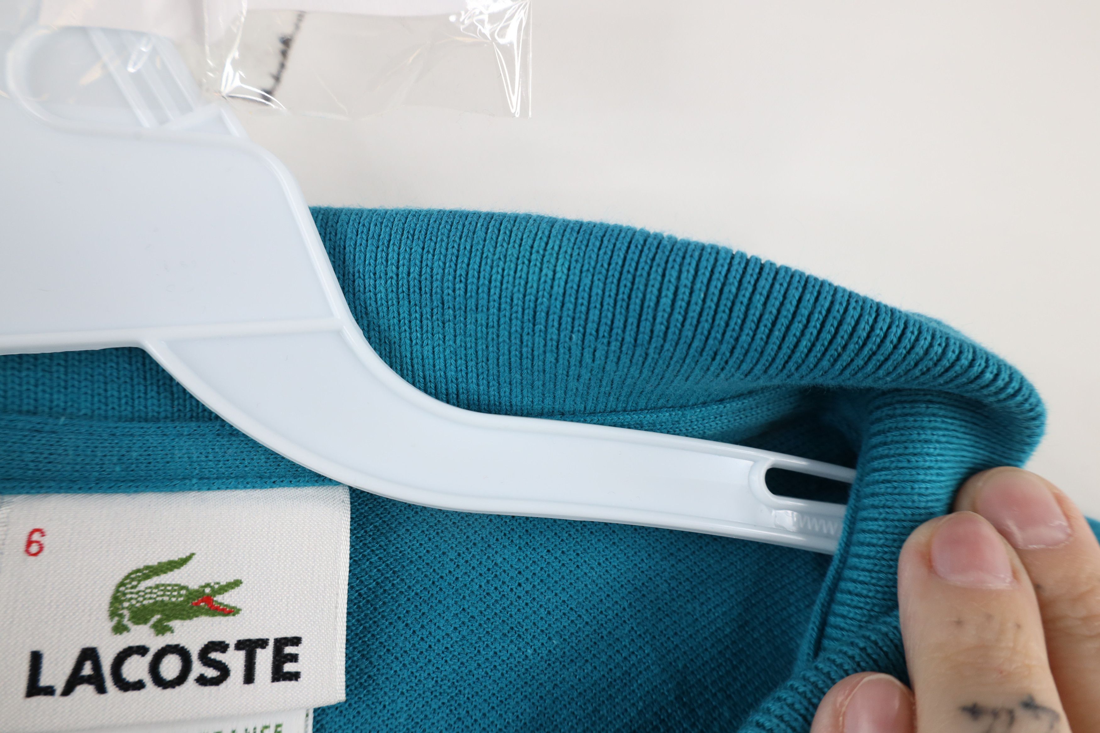 Lacoste × Vintage Lacoste Distressed Croc Logo Collared Golf Polo Shirt Blue Size US L / EU 52-54 / 3 - 6 Thumbnail