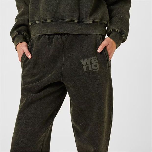 Alexander Wang o1g2r1mq0824 Puff Logo Terry Sweatpants in Army Green Size 27" / US 4 / IT 40 - 3 Thumbnail