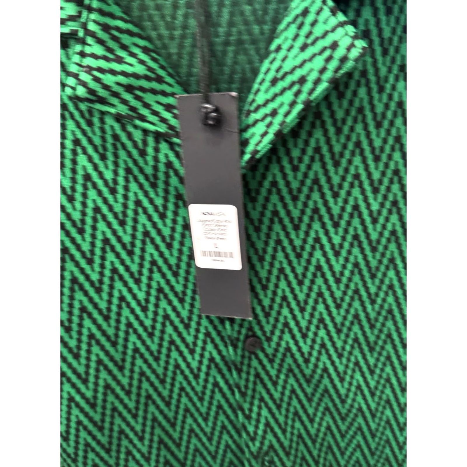 Fashion Nova Fashion Nova Shirt Short Sleeve NWT Thick Green Zig Pattern Large L Multicolor Mens Shirt Size US L / EU 52-54 / 3 - 7 Thumbnail