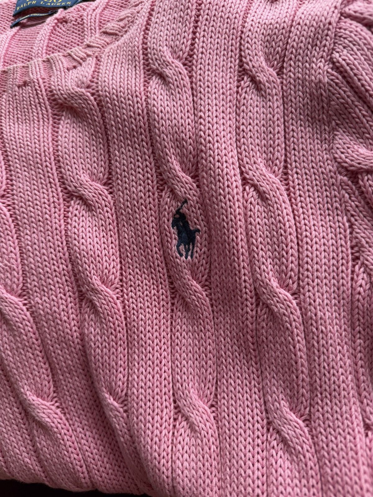 Designer × Polo Ralph Lauren × Ralph Lauren Polo Ralph Lauren cable knit pink sweater Size S / US 4 / IT 40 - 4 Thumbnail