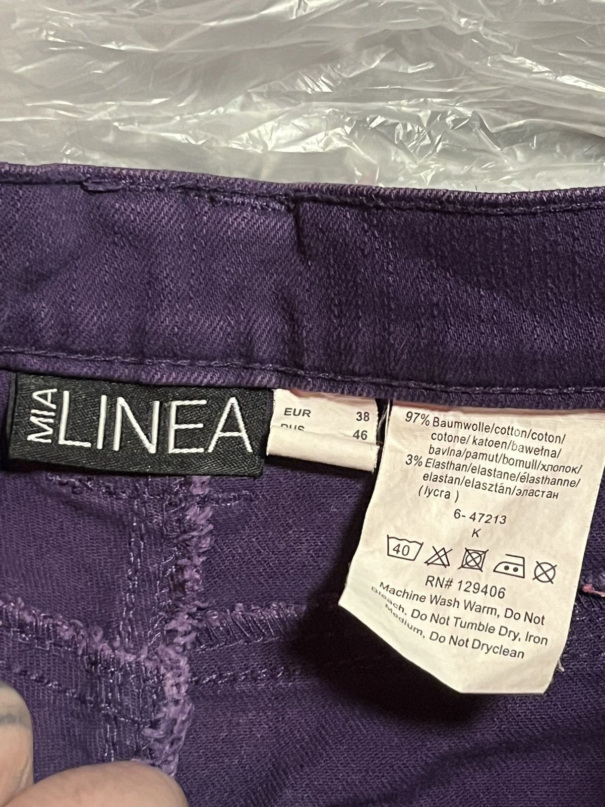 Vintage Mia Linea Purple Straight-Leg Jeans Size 26" / US 2 / IT 38 - 9 Thumbnail