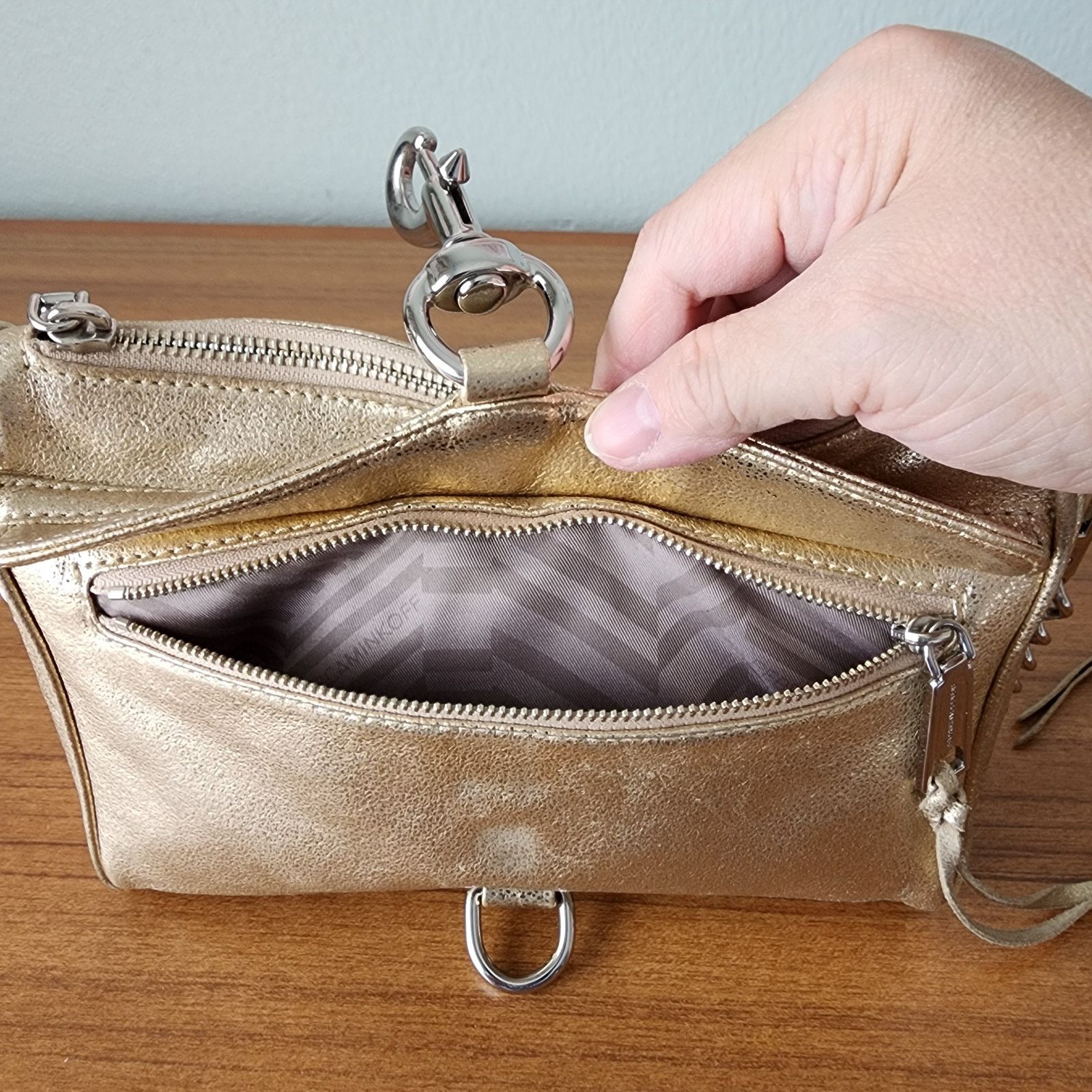 Rebecca Minkoff Rebecca Minkoff Mini M.A.C. Metallic Gold Crossbody Bag Size ONE SIZE - 12 Thumbnail