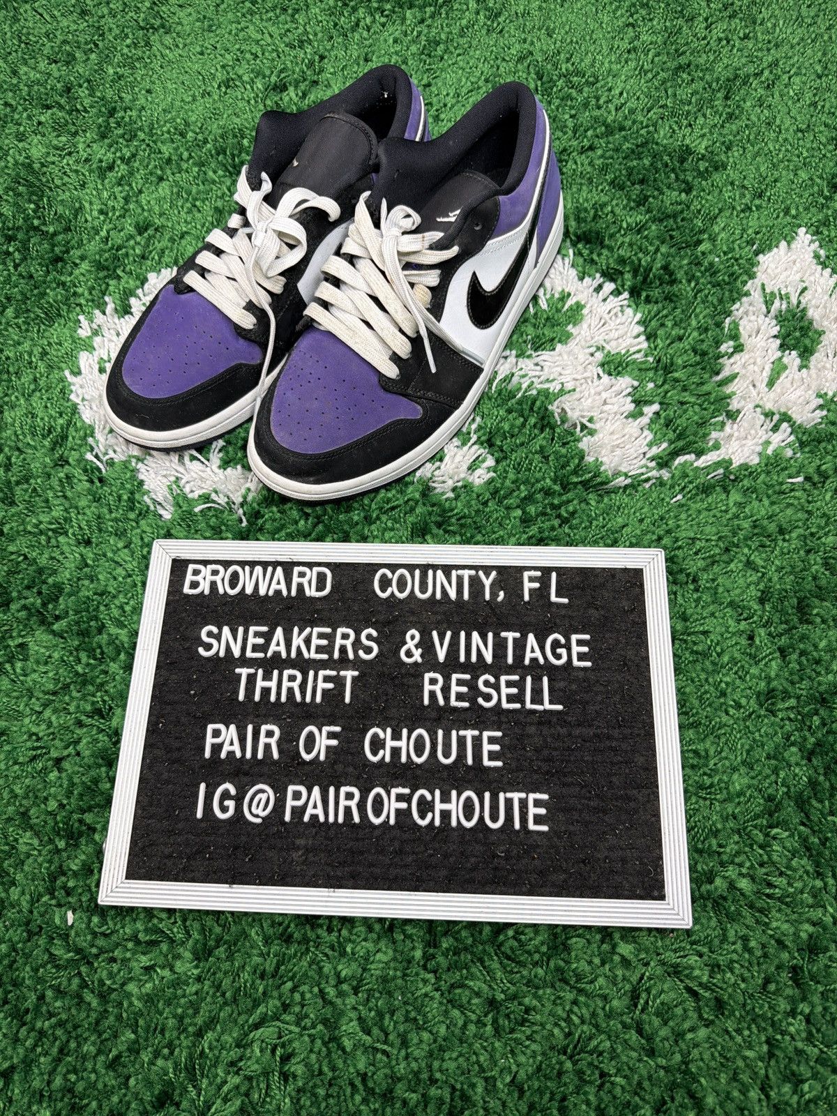 Jordan Brand Air Jordan 1 Low 'Court Purple' 2019 Size US 10 / EU 43 - 2 Thumbnail