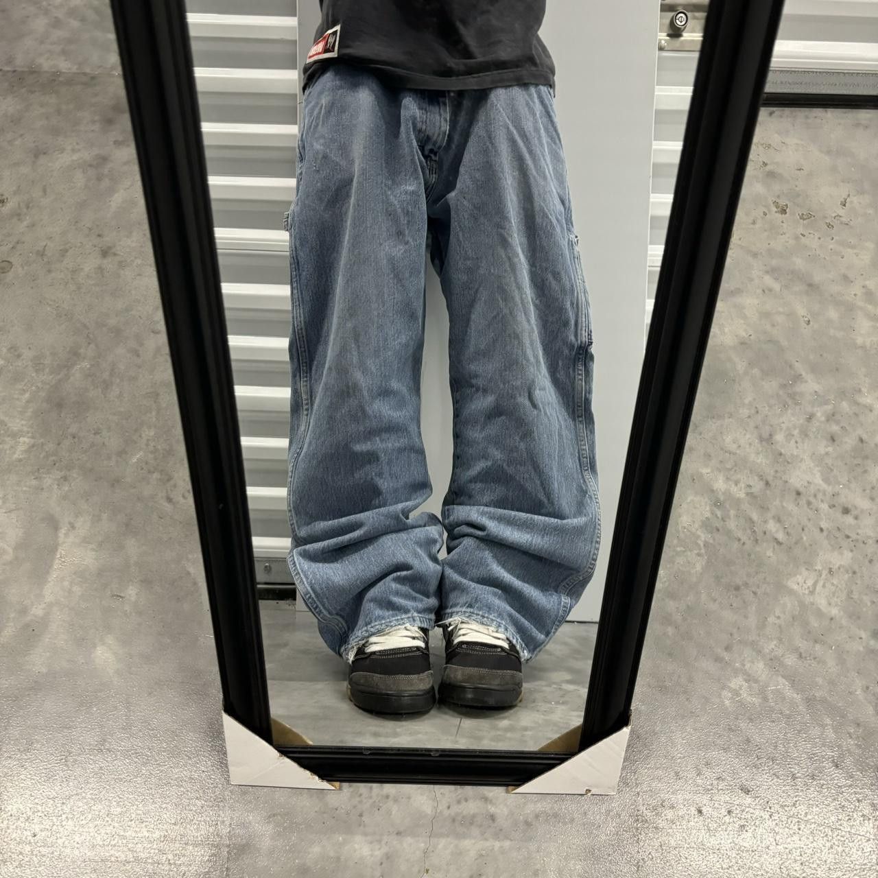 Japanese Brand × Vintage Crazy Vintage Y2K/2000s Baggy Light Wash Distressed Skater Carpenter Denim Jeans! Size US 38 / EU 54 - 1 Thumbnail