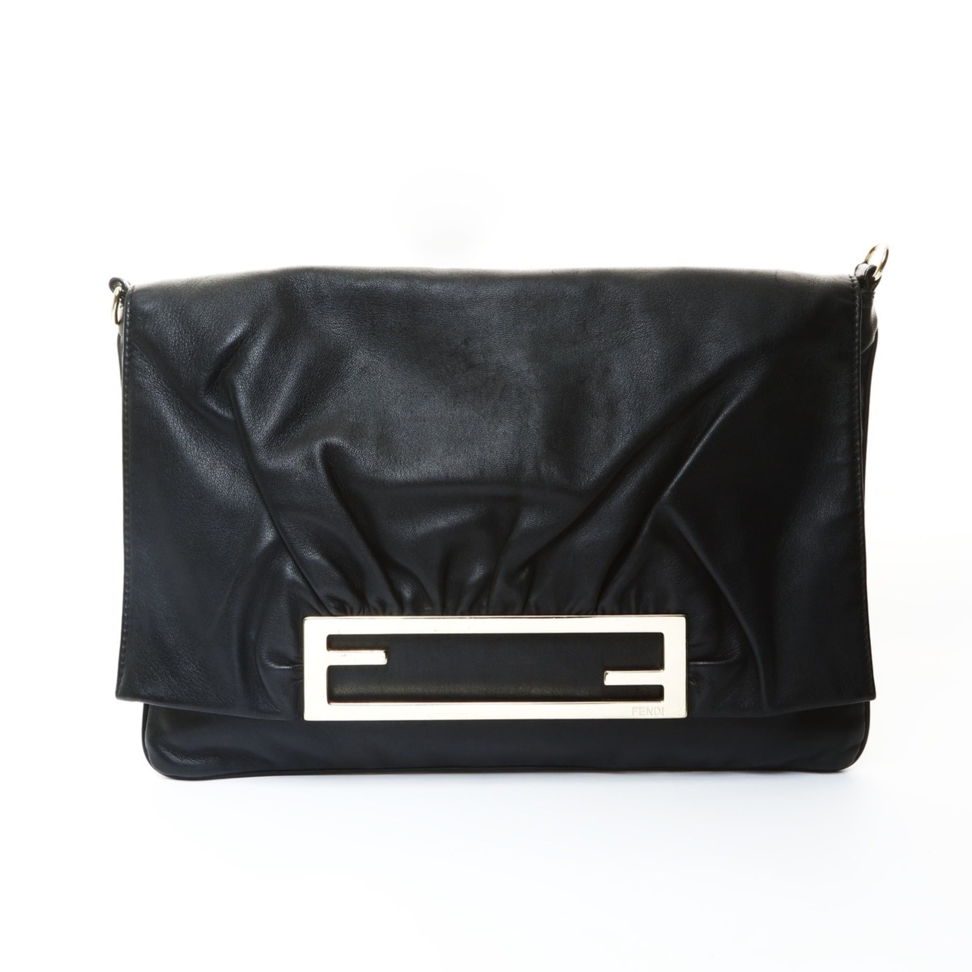 Fendi FENDI Bucket 2-way Leather Clutch Shoulder Bag Black WS25744 Size ONE SIZE - 1 Thumbnail