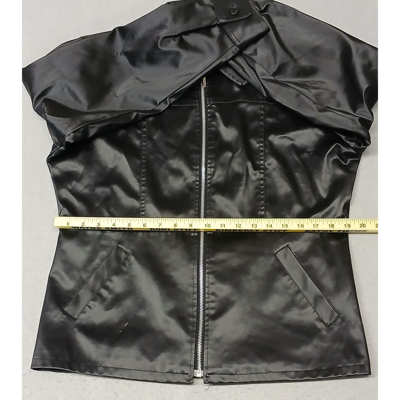 Other RAVE (Large) Women's 90's Black Faux Leather Zip Jacket Size L / US 10 / IT 46 - 3 Thumbnail