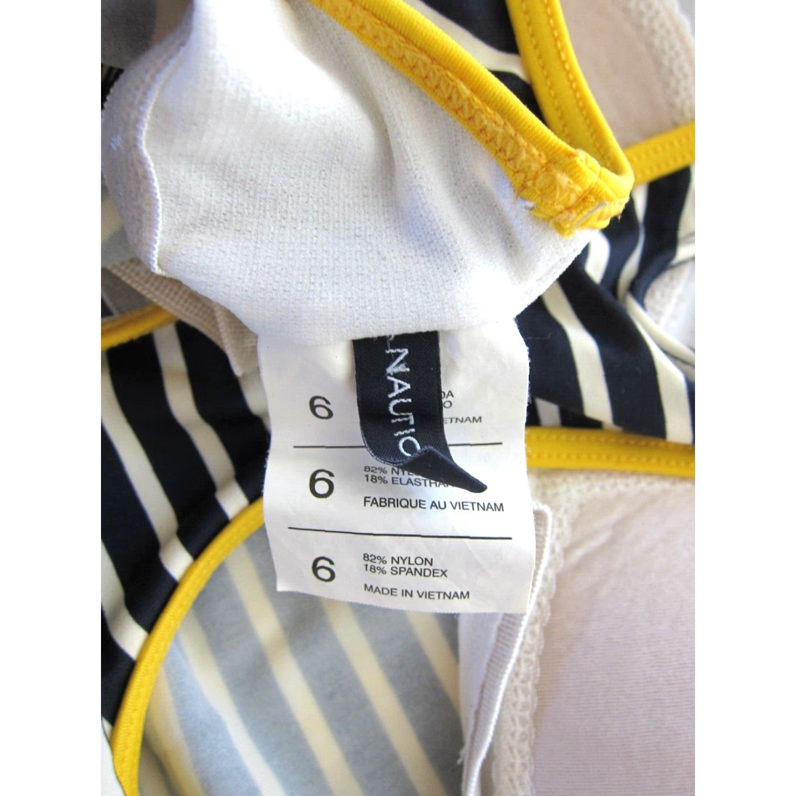 Nautica Nautica Blue White Yellow Stripe Racerback Tankini Swim Top 6 Size M / US 6-8 / IT 42-44 - 3 Thumbnail