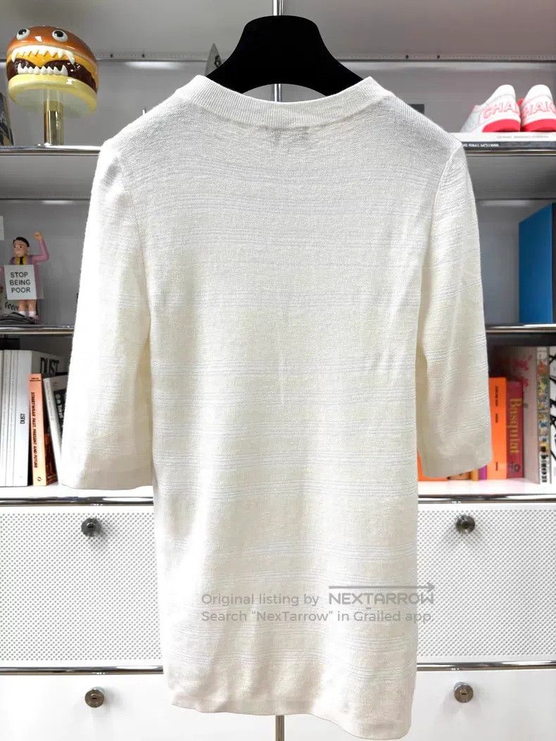 Chanel Chanel White striped glitter double C logo medium-sleeved Size XS / US 0-2 / IT 36-38 - 3 Thumbnail