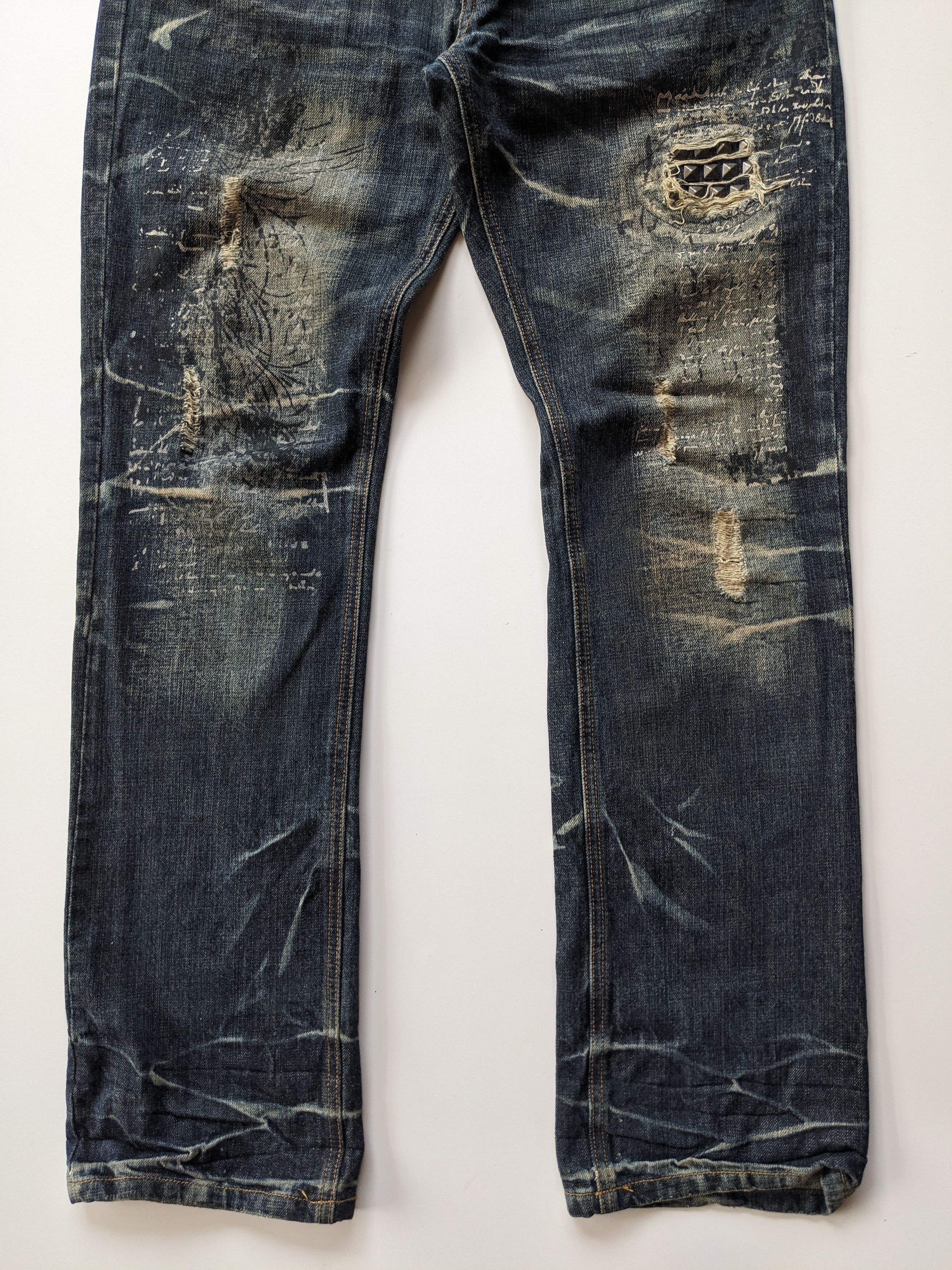Japanese Brand Exploison In The Attic clawmark distressed studded jeans Size US 32 / EU 48 - 5 Thumbnail