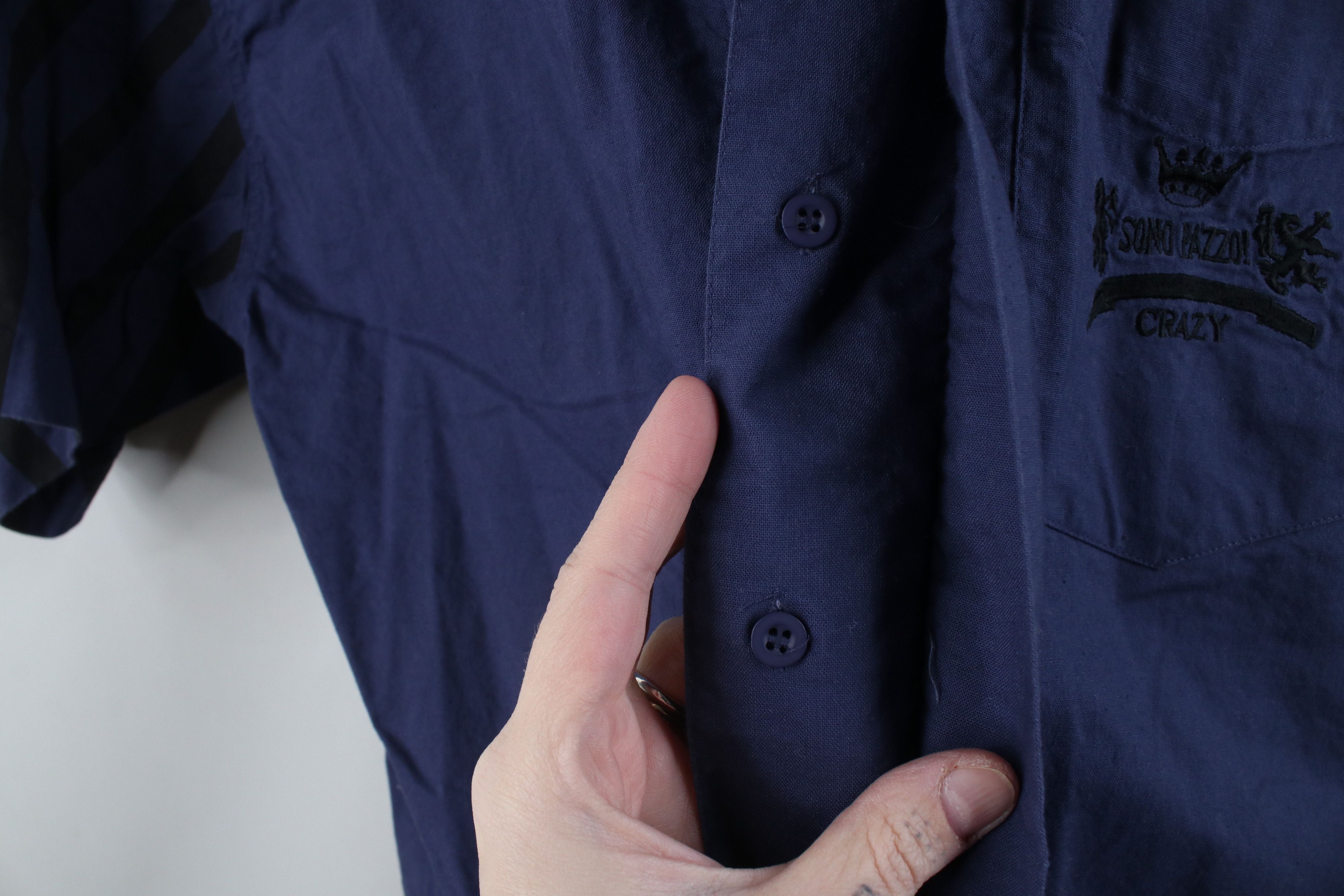 Vintage Vintage 90s Streetwear Short Sleeve Button Shirt Blue Size US L / EU 52-54 / 3 - 6 Thumbnail