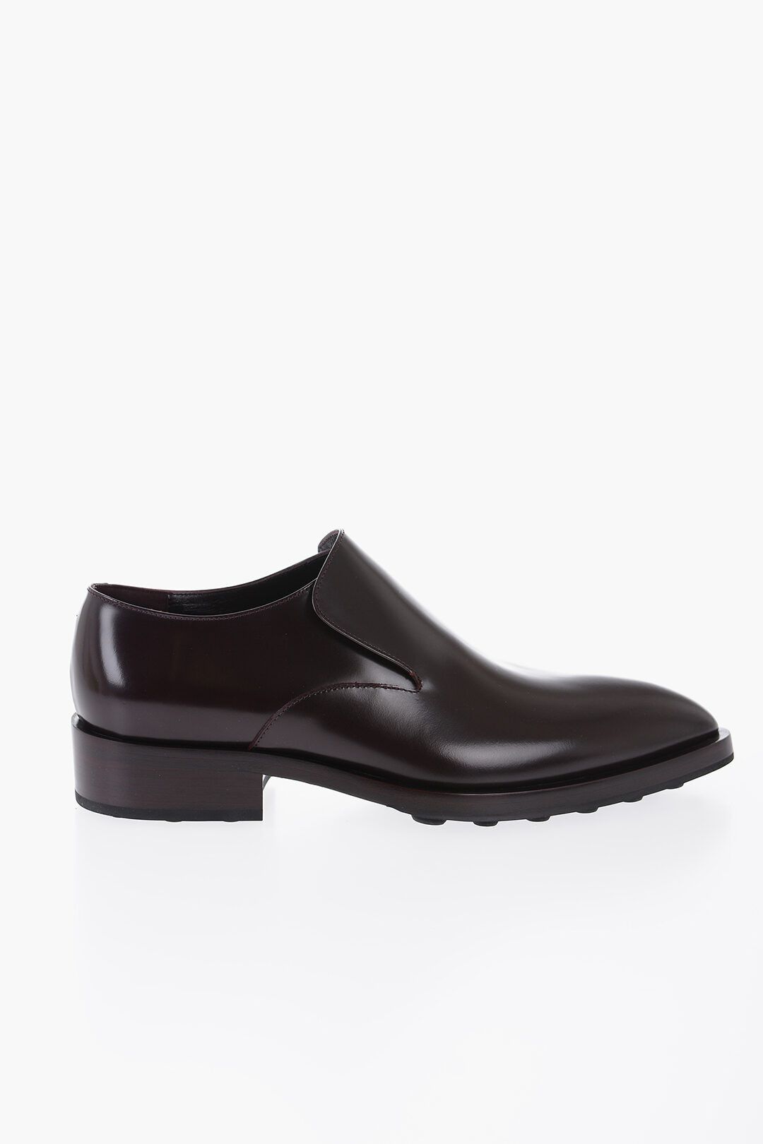 image of Jil Sander Og1Mm0424 Leather Pointed Loafers In Burgandy, Men's (Size 10)