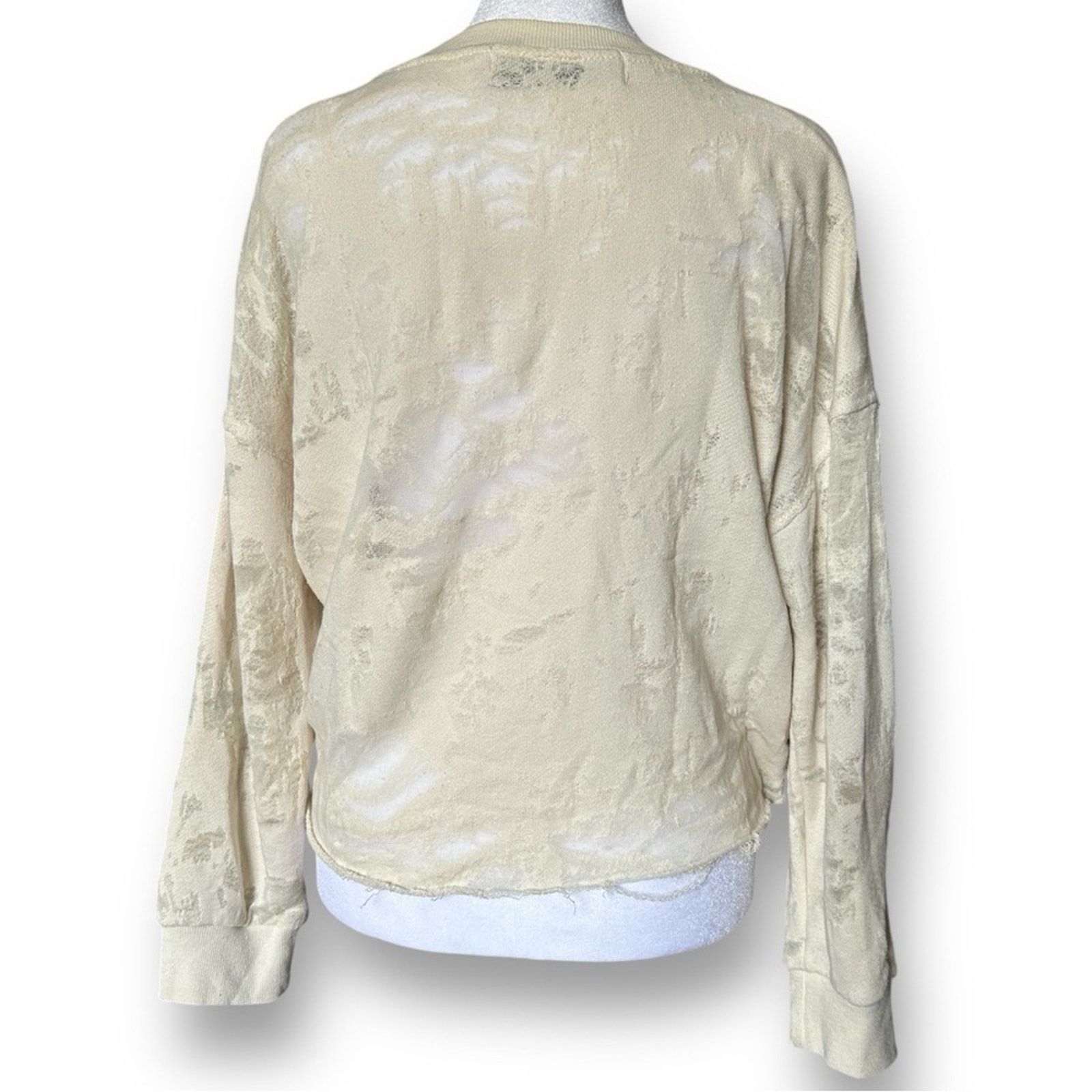Iro IRO Jeans Sudami Distressed Crew Neck Sweater Beige S Size S / US 4 / IT 40 - 7 Thumbnail