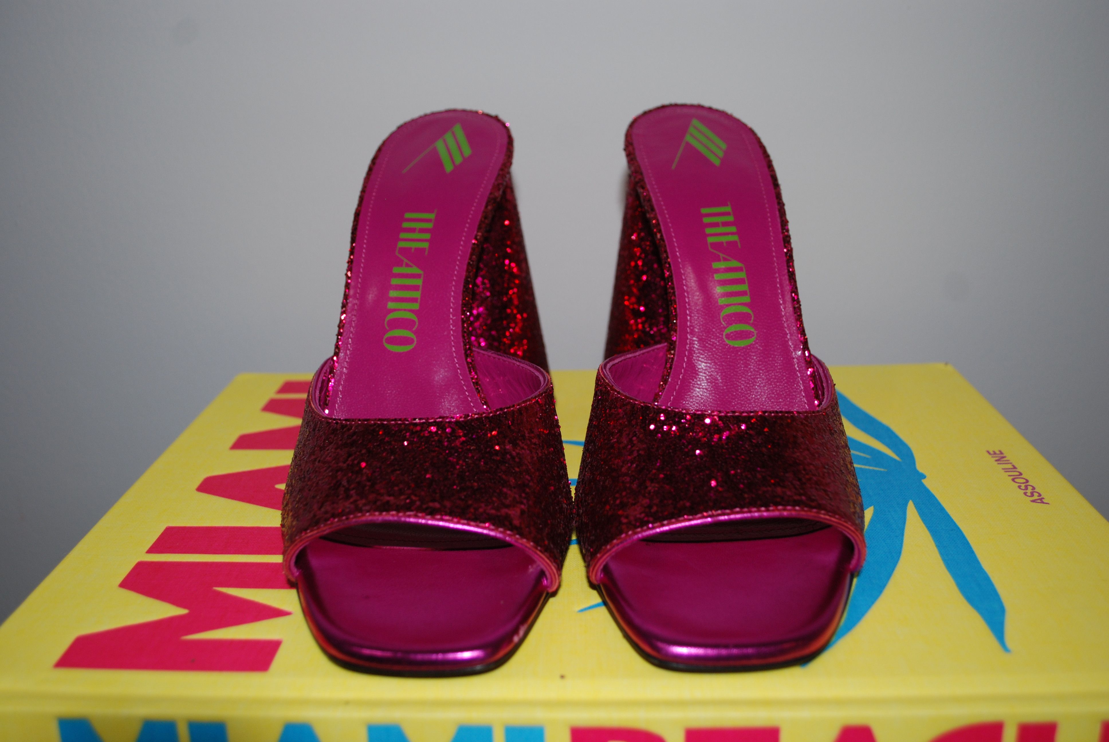 The Attico The Attico Devon Mule in Fuchsia Color Glitter Size US 10 / IT 40 - 4 Thumbnail