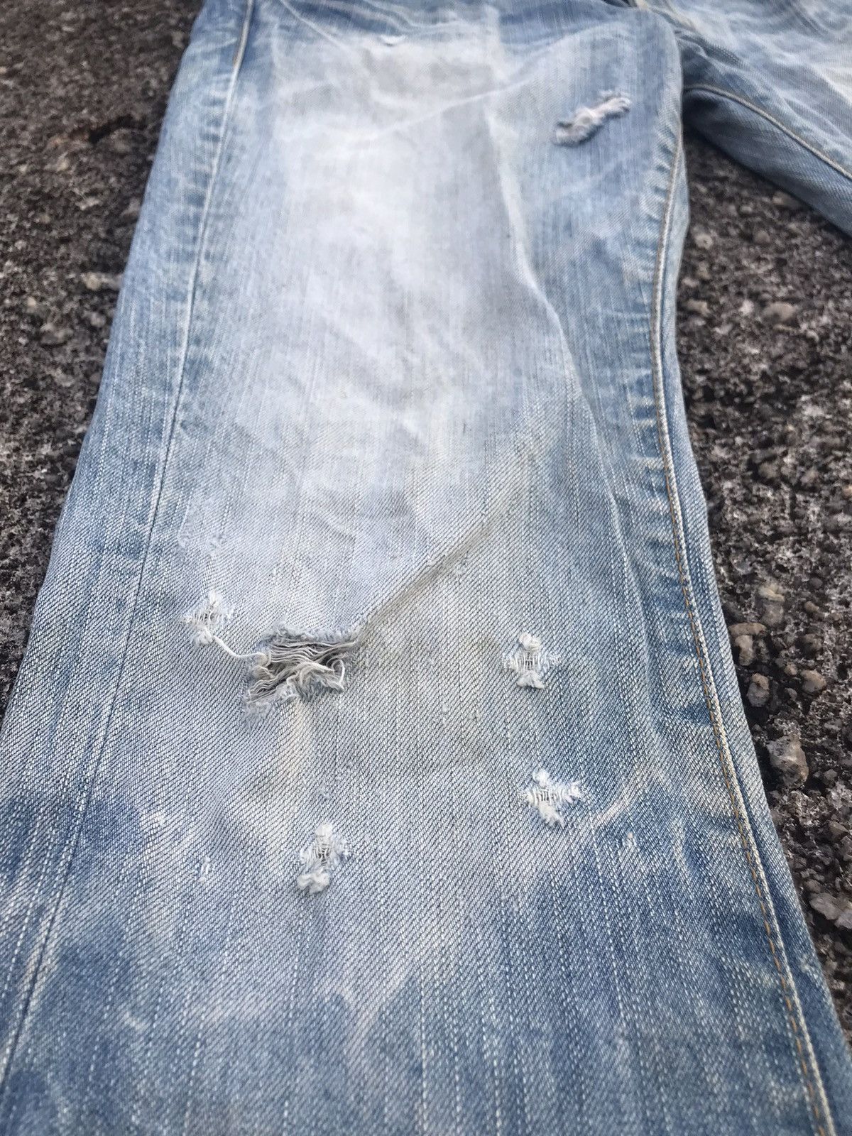 Japanese Brand Vintage Y2K Blue Way Distressed Denim pants Size US 28 / EU 44 - 3 Thumbnail