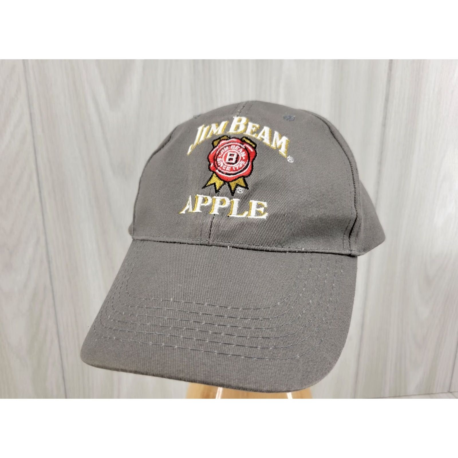 Apple Jim Beam Apple Mens Trucker Hat Adjustable Cap Embroidered Gray One Size Fits All Logo Size ONE SIZE - 2 Thumbnail