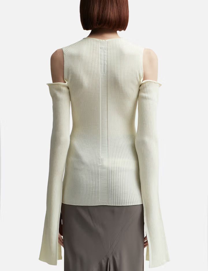Rick Owens o1y0126 Crewneck Sweater in White Size XL / US 12-14 / IT 48-50 - 4 Thumbnail