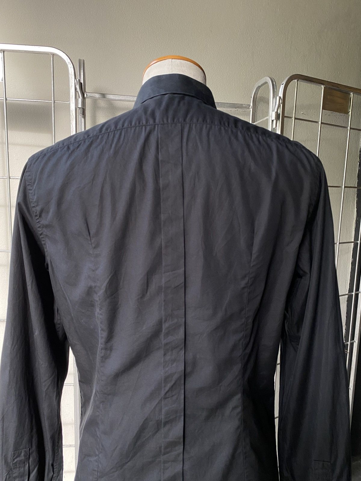 Dolce & Gabbana DOLCE & GABBANA Men black long-sleeved shirt, formal style Size US XXS / EU 40 - 14 Thumbnail