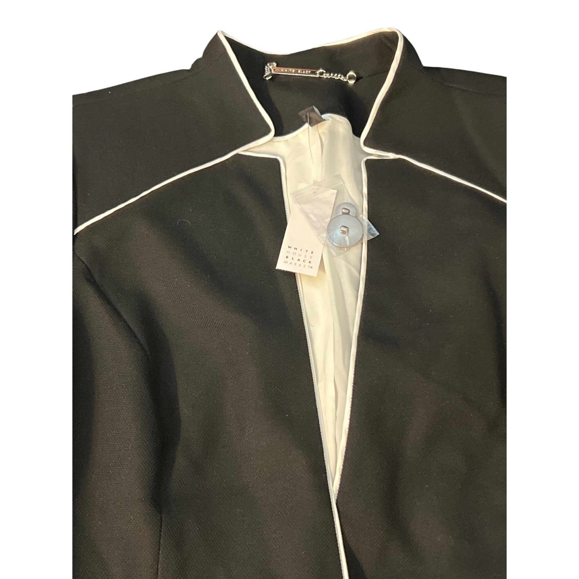 White House Black Market White House Black Market Piped Contrast Blazer Jacket Profes Size XL / US 12-14 / IT 48-50 - 4 Thumbnail