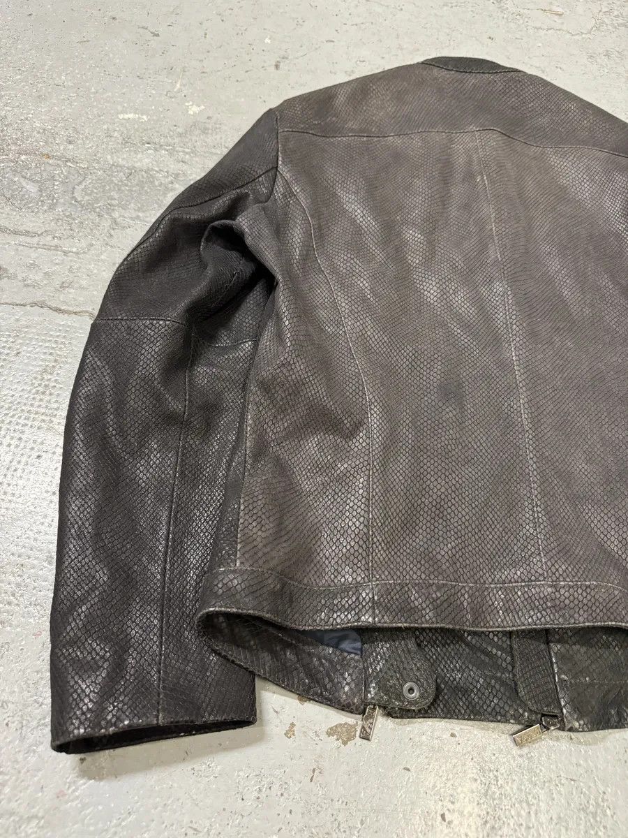 Emporio Armani SS2009 Emporio Armani Brown Snakeskin Effect Leather Multi Zips Jacket Size US S / EU 44-46 / 1 - 6 Thumbnail