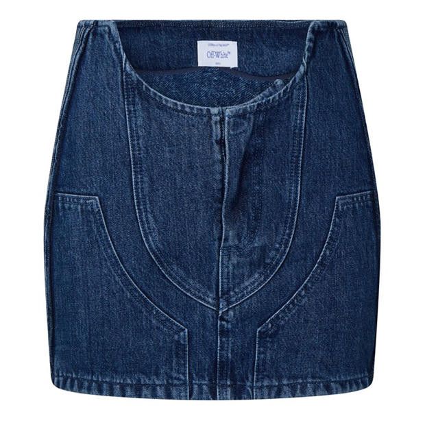 Off-White o1y1225 Denim Mini Skirt in Blue Size 27" / US 4 / IT 40 - 1 Thumbnail