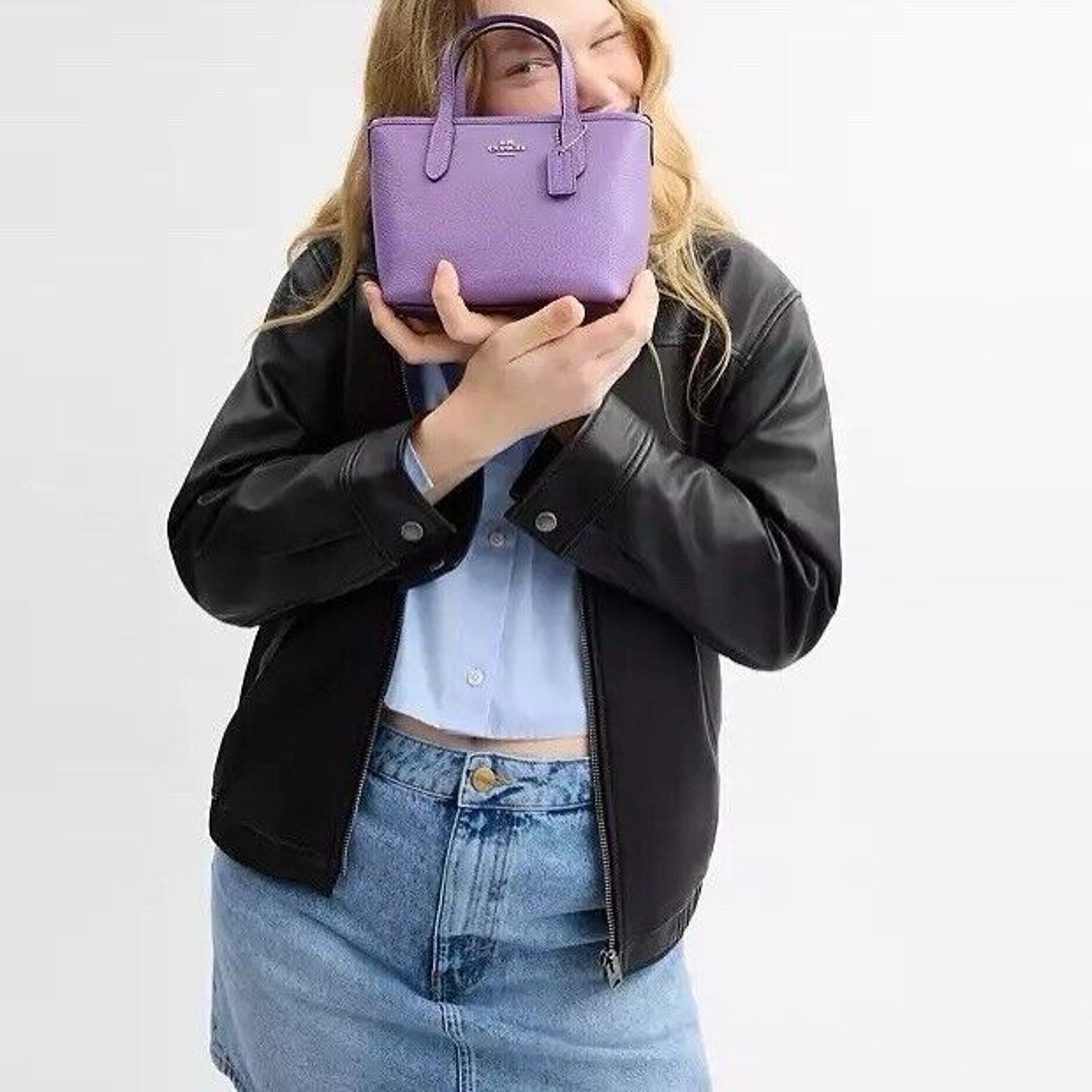 NWT Coach City Mini Tote Bag in Iris- Purple CW031