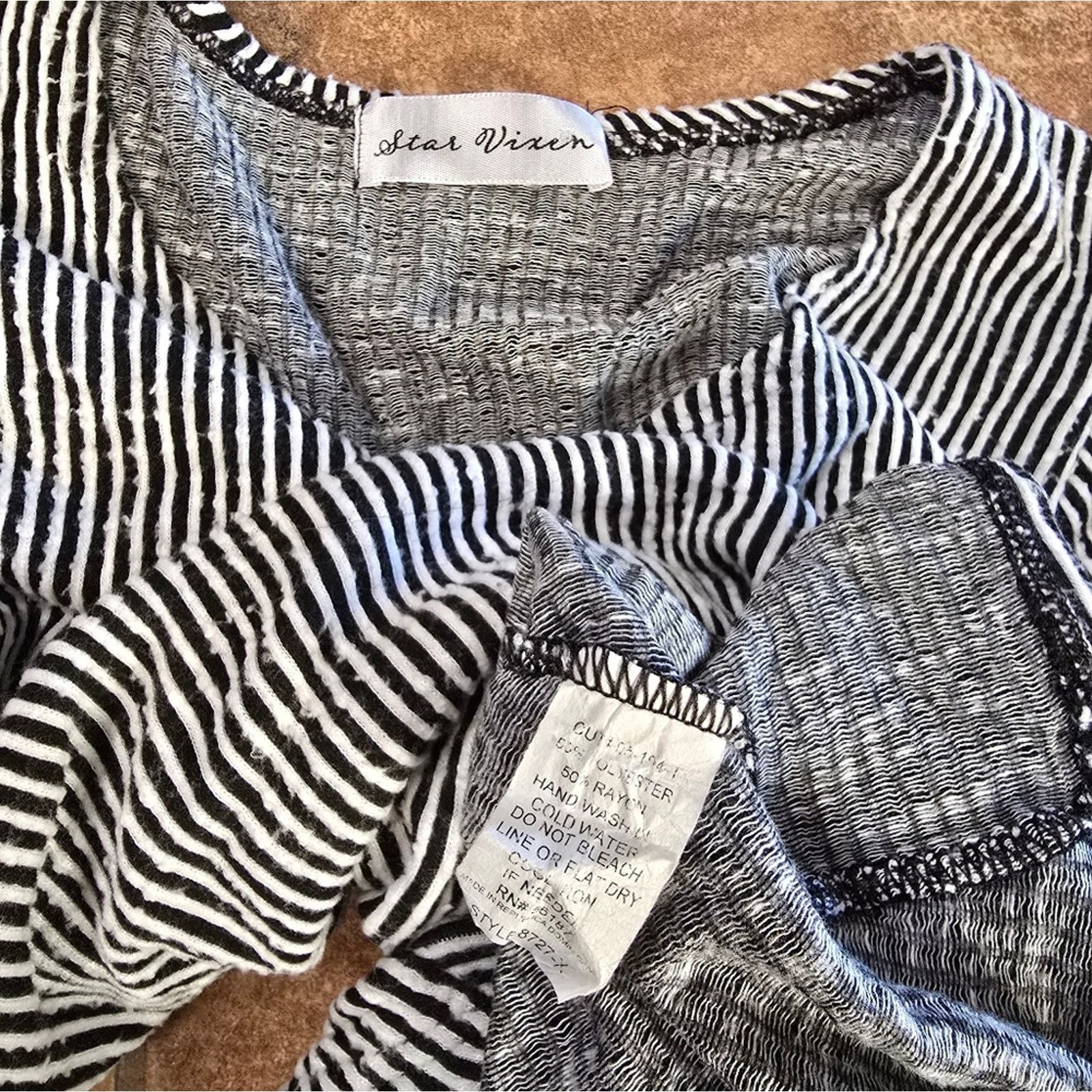 Other Black White Striped | STAR VIXEN | 3/4 Sleeve Size L / US 10 / IT 46 - 3 Thumbnail