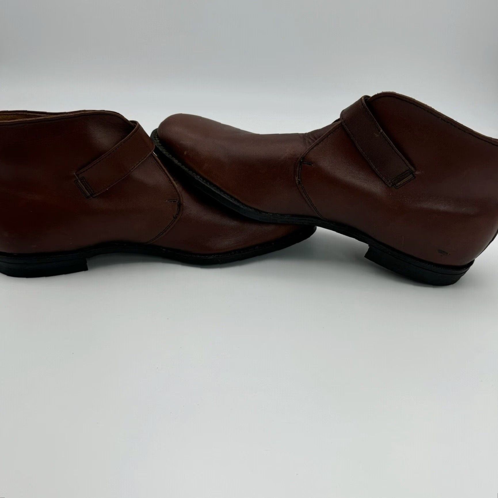 Vintage VINTAGE French Shriner Chukka Monk Boots - Single Strap Leather, 1967, Size US 13, Brown, Buckle Closures, Goodyear Welt, Men's Shoes Size US 13 / EU 46 - 5 Thumbnail