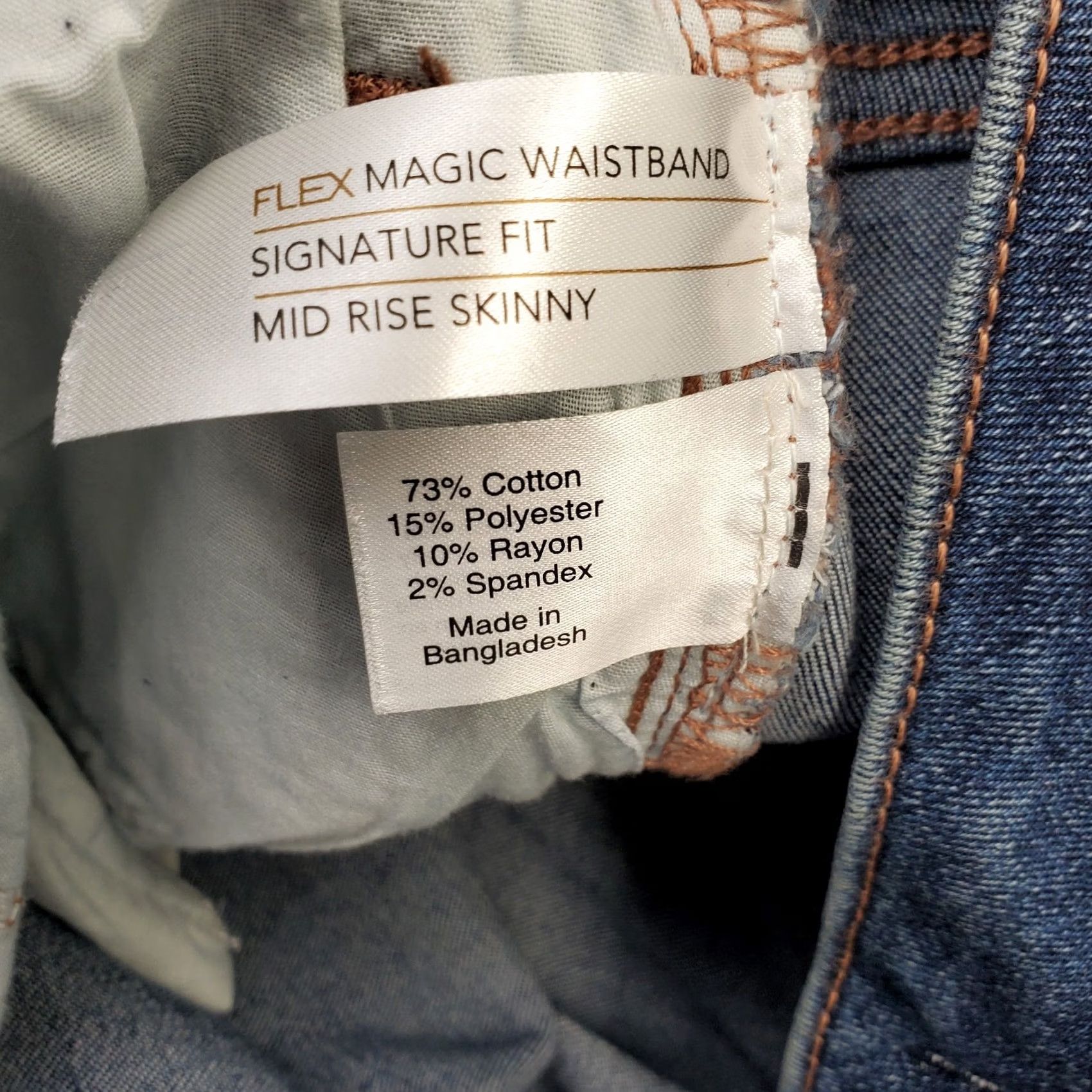Vintage Lane Bryant Signature Fit Jeans Womens 20 Blue Mid Rise Skinny Leg Jeans Size 42" / US 20 - 6 Thumbnail