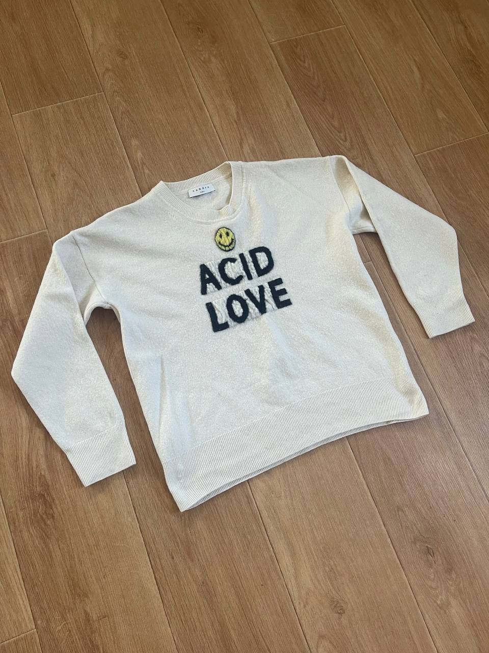 Sandro Sandro Paris "Acid" Cream Sweater Size XS / US 0-2 / IT 36-38 - 3 Thumbnail