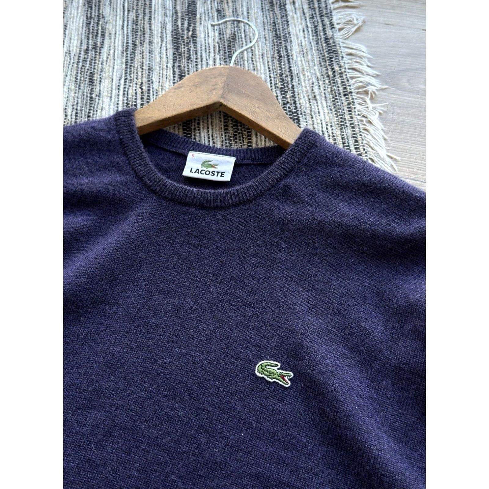Lacoste VINTAGE Lacoste Wool Pullover Sweater 90s Purple Woolmark Men’s Size L Classic Lacoste Sweater Mens Size US L / EU 52-54 / 3 - 4 Thumbnail