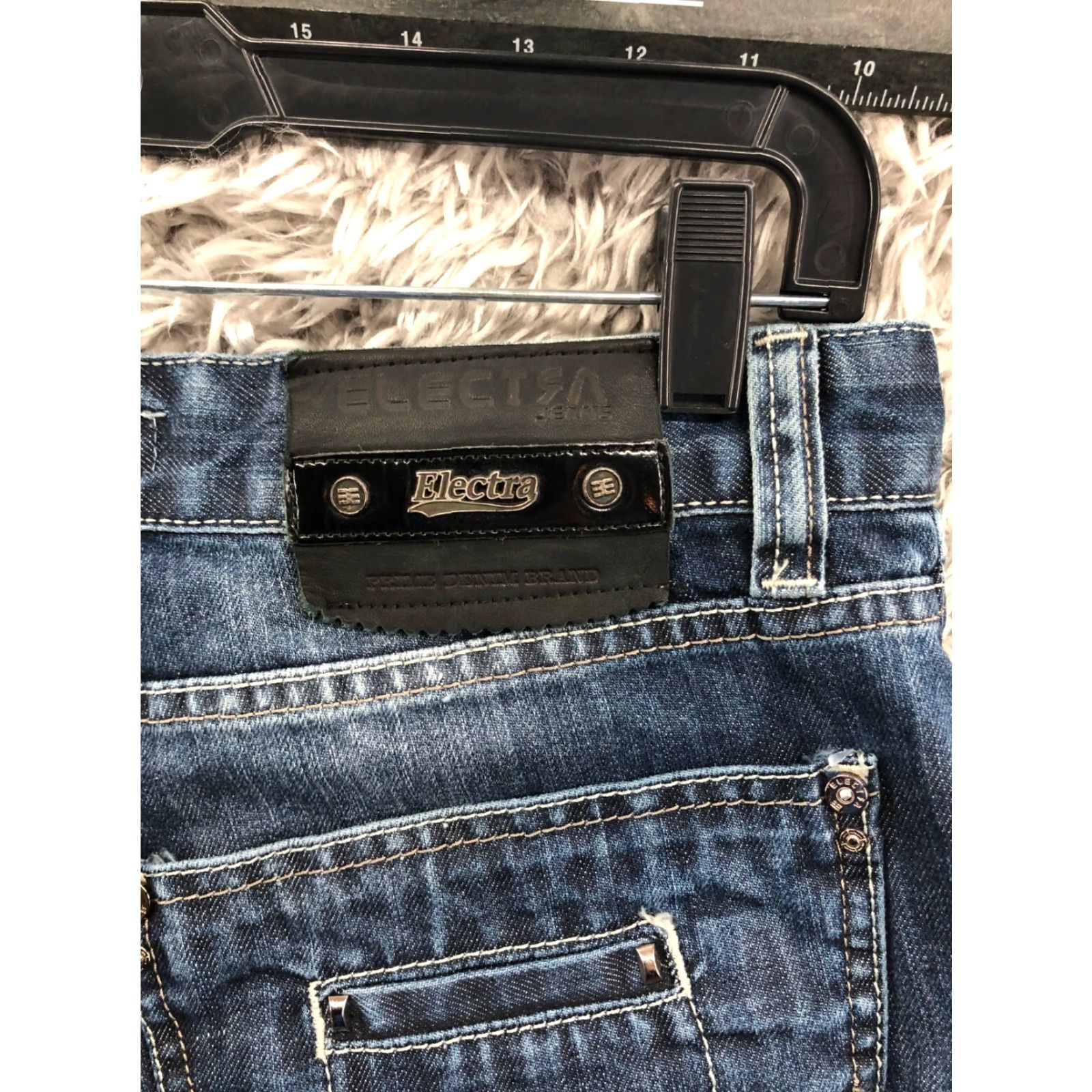 Vintage Electra Jeans Mid Rise Straight Blue Denim 31x34 Mens Size 31 Dark Wash Pocket Logo Belt Loops 5-Pocket Design Regular Fit Hard Presence: N/A Size US 31 - 7 Thumbnail