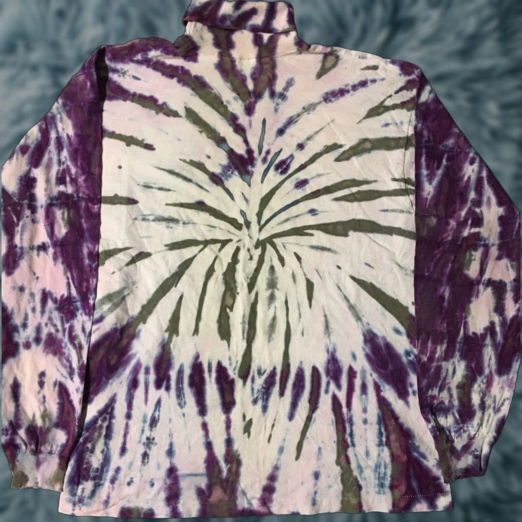 Fruit Of The Loom VINTAGE 90s Tie Dye Mock Neck Shirt XL Fruit of the Loom USA Long Sleeve Graphic Tee Men Hippie Grunge Psychedelic Rock Size US XL / EU 56 / 4 - 1 Thumbnail