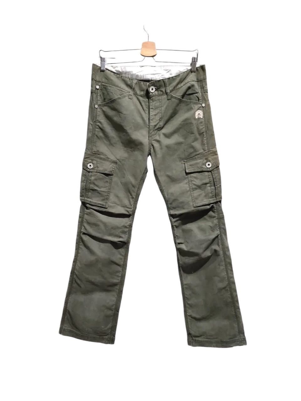 Japanese Brand Drug Store Olive Cargo Flared Pants Size US 33 - 1 Thumbnail