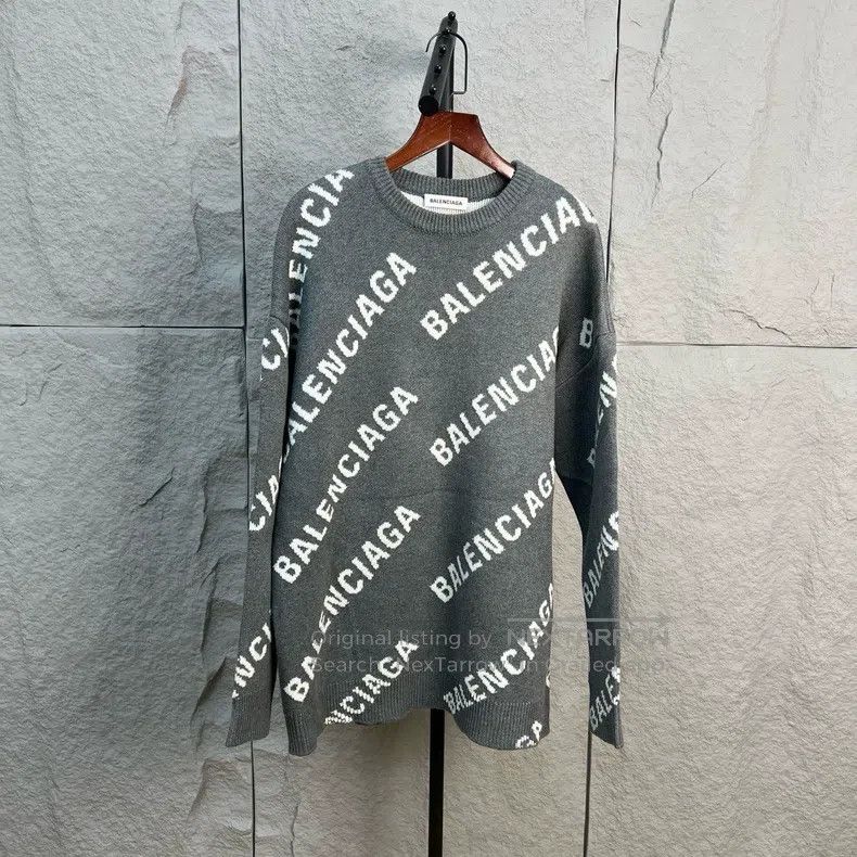 Balenciaga Balenciaga All-over Barrage Classic Grey Sweater Size US XS / EU 42 / 0 - 1 Thumbnail