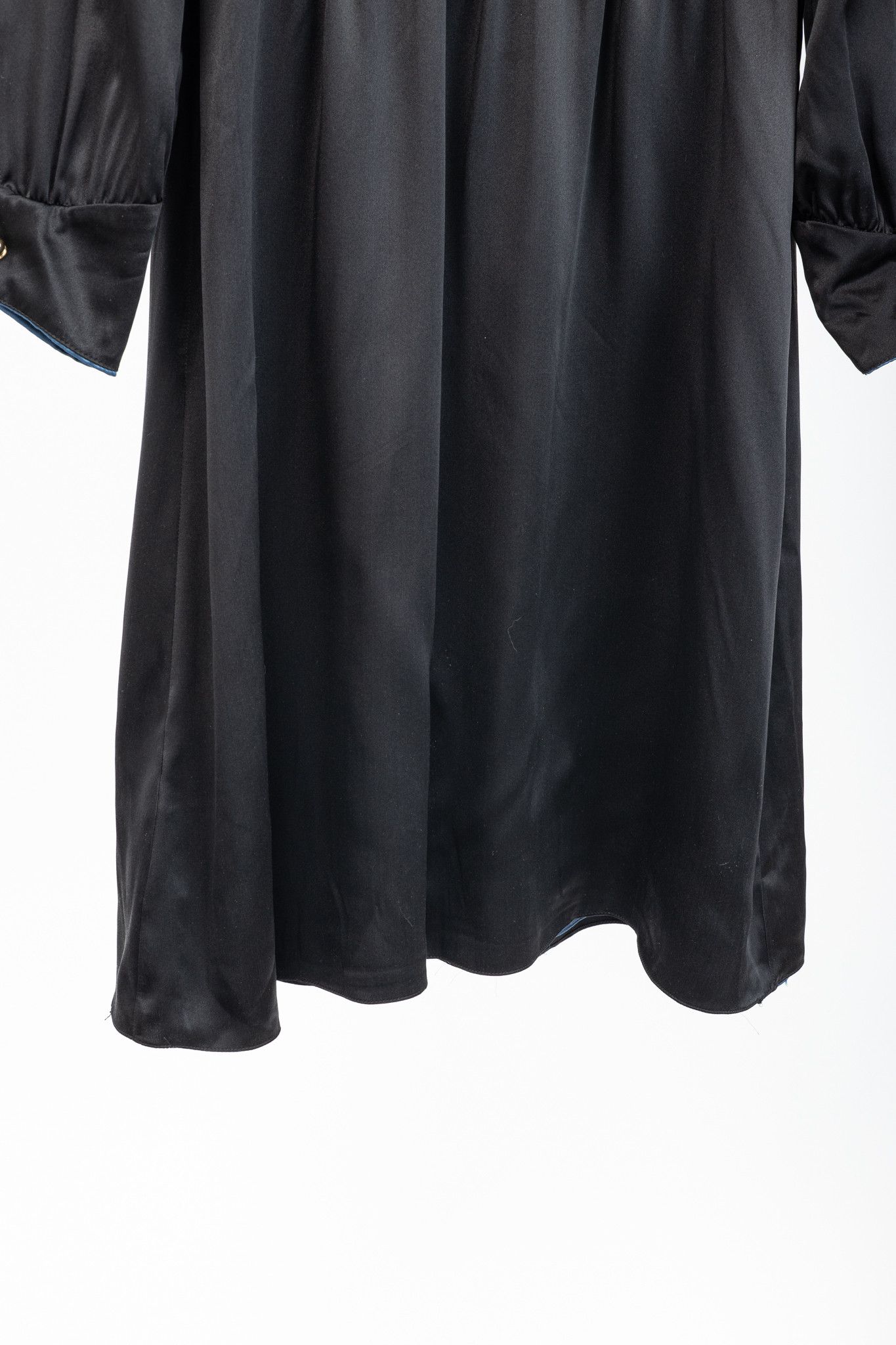 Other Dassie Reversible Black & Blue Silk Charmeuse Dress Size L / US 10 / IT 46 - 7 Thumbnail