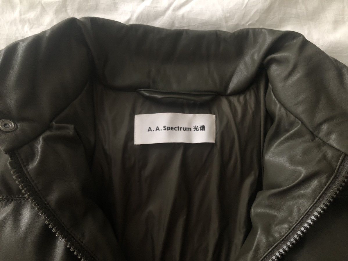 A. A. Spectrum A. A. SPECTRUM Khaki Down Faux-Leather Puffer Jacket Size US XS / EU 42 / 0 - 3 Thumbnail