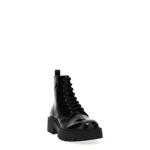 Prada PRADA Black Brushed Leather Boots New/Authentic (Men's size: Size US 10 / EU 43 - 2 Thumbnail