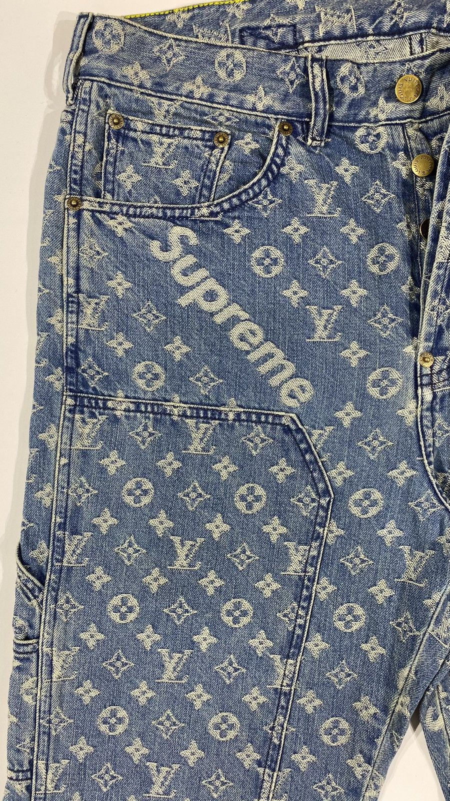 Louis Vuitton × Supreme Louis Vuitton X SUPREME 1 OF 1 Sample Carpenter Denim Jeans Size US 30 / EU 46 - 3 Thumbnail