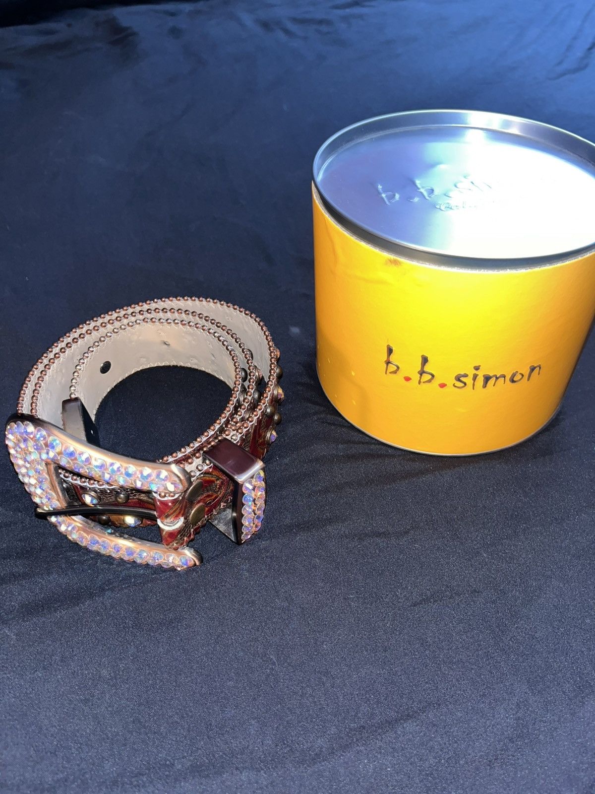 B.B. Simon BB Simon Swarovski Crystal Belt Size 32 - 2 Thumbnail