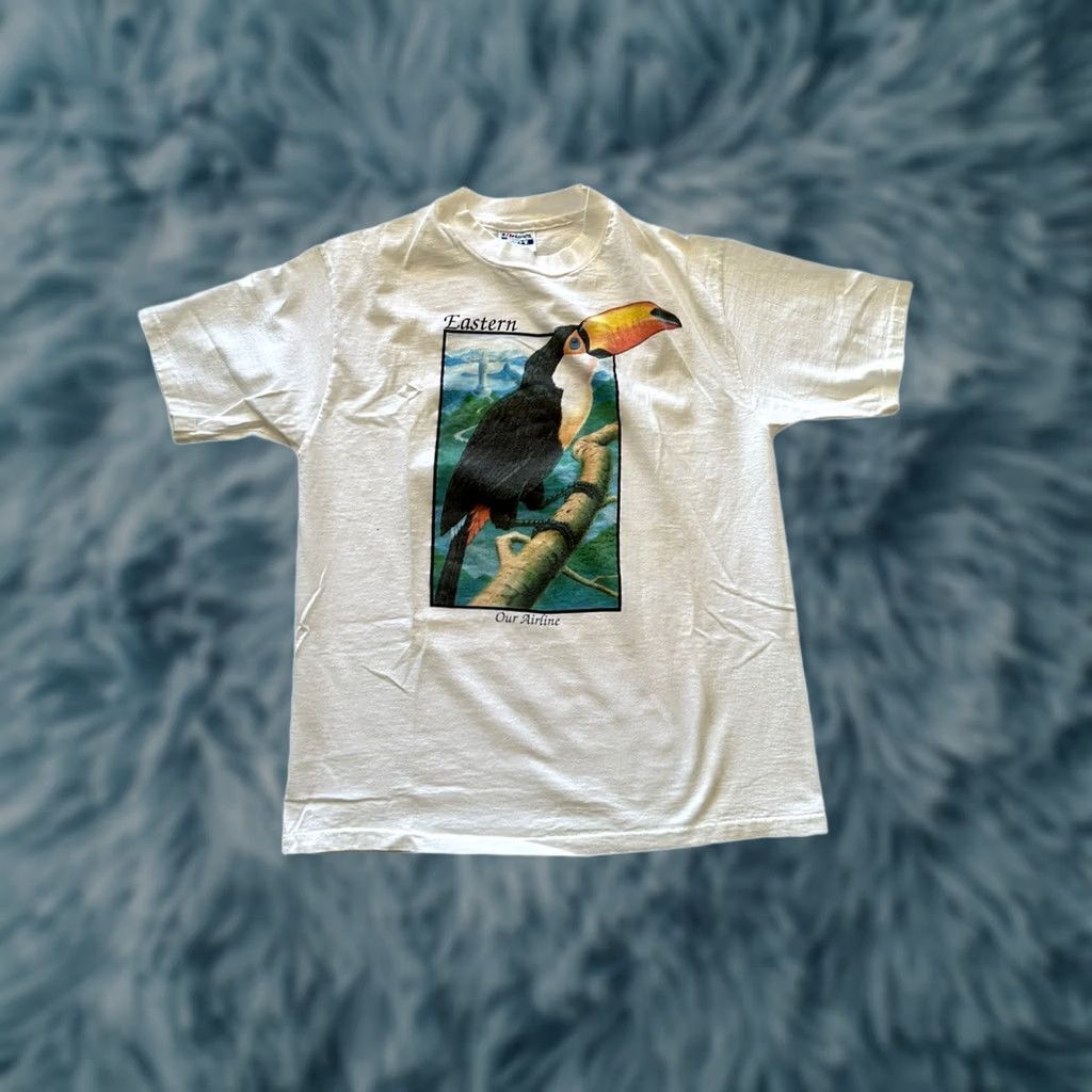 Hanes VINTAGE Hanes Eastern Airlines “Our Airline” Short Sleeve Cotton Graphic Tee L White Mens 1980s Size US L / EU 52-54 / 3 - 1 Thumbnail