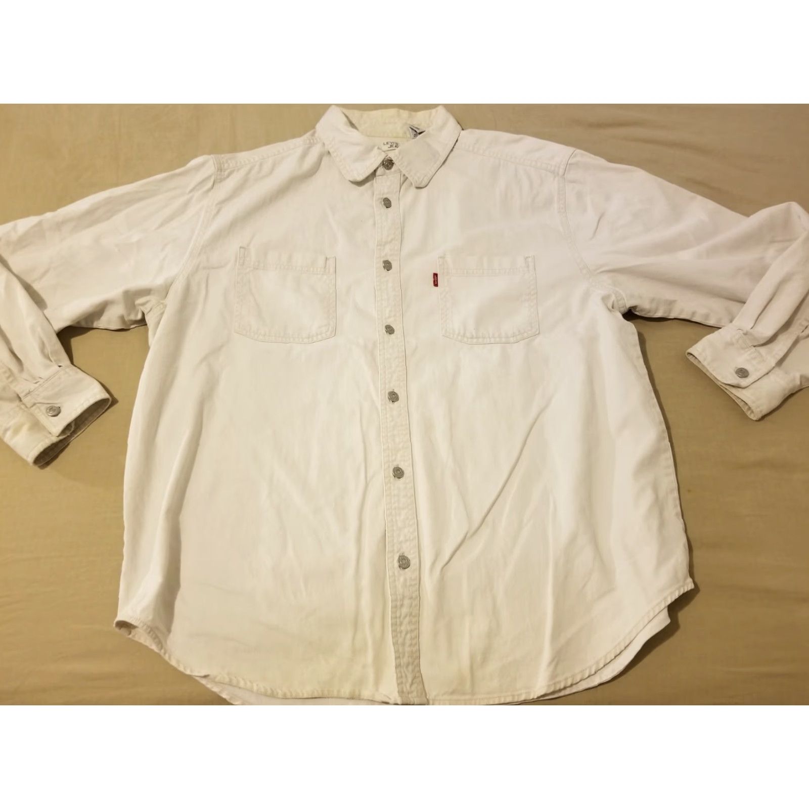 Levi's VINTAGE Levi's Denim Shirt Jacket XL Beige Mens Shacket 3-in-1 Jacket Size US XL / EU 56 / 4 - 2 Thumbnail