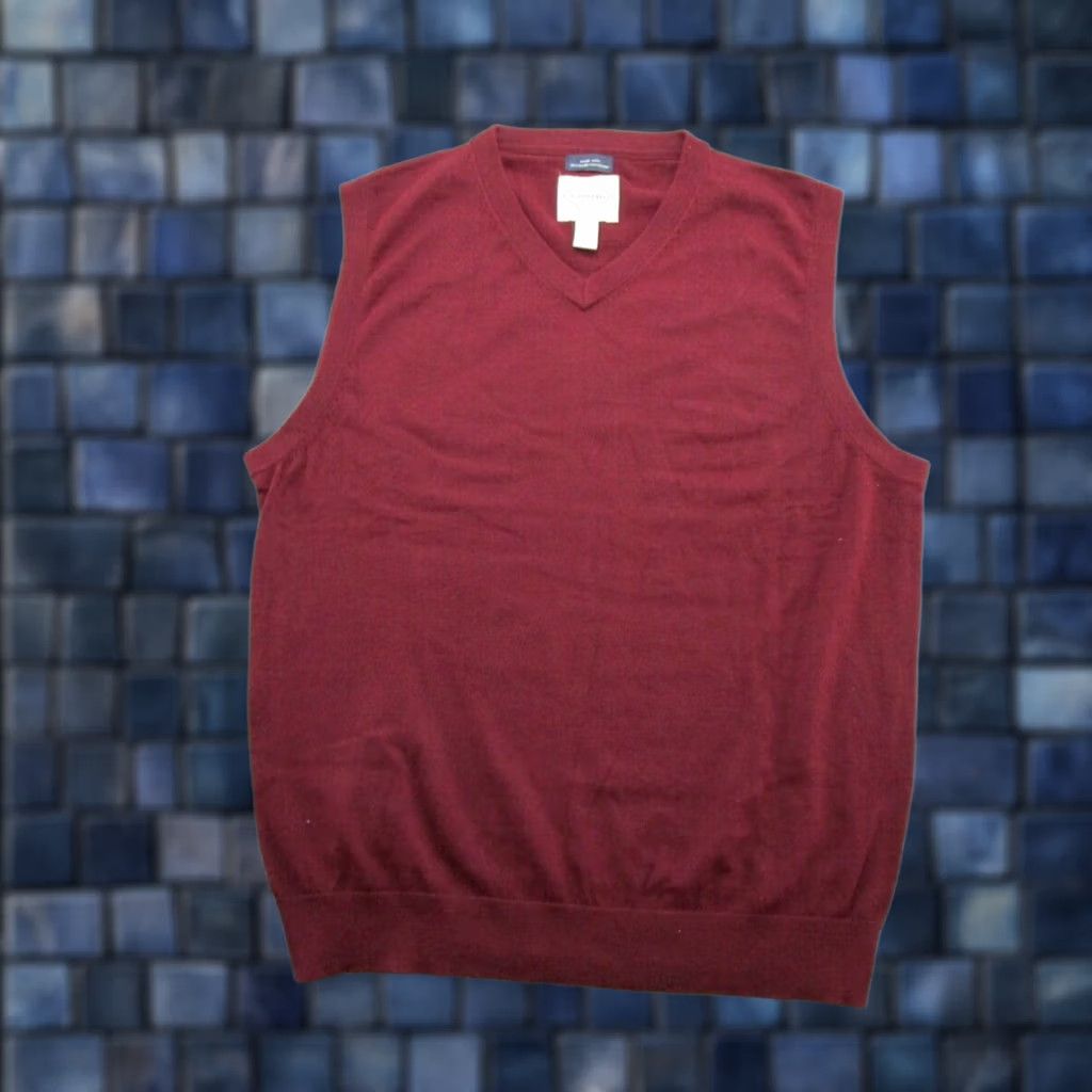 Vintage VINTAGE St. John's Bay Men’s Sweater Vest XL Maroon Knit Vest, Argyle, Polyester, Golf, Casual, Business, Travel, Classic Mens Size US XL / EU 56 / 4 - 1 Thumbnail