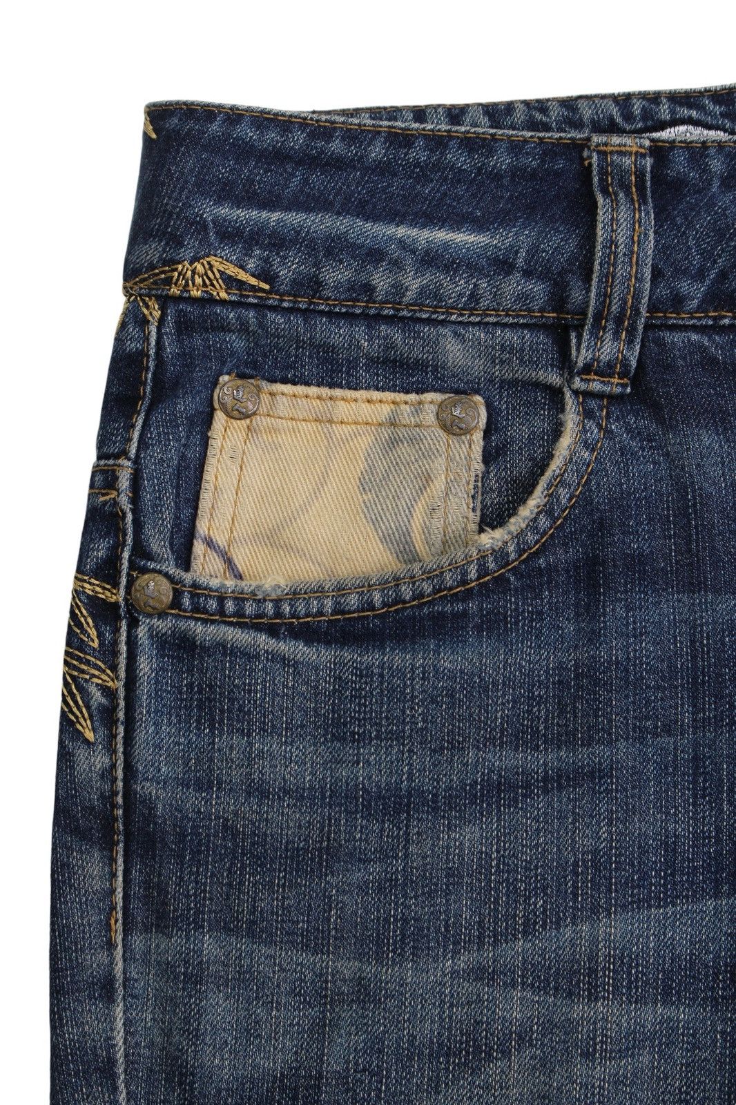 Vintage 2000S OSAKA BIG TRAIN EMBROIDERED JEANS Size US 31 - 3 Thumbnail