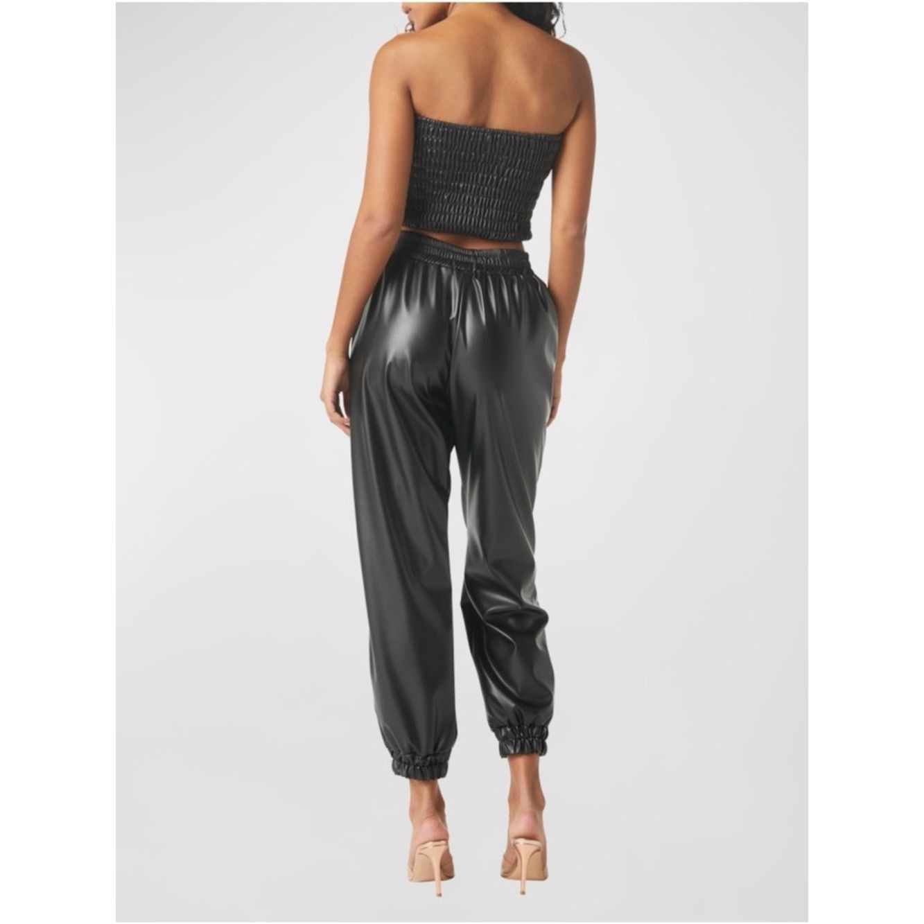 MISA Los Angeles MISA Los Angeles Kasta Faux Leather Jogger Pants Black Vega Size 27" / US 4 / IT 40 - 2 Thumbnail