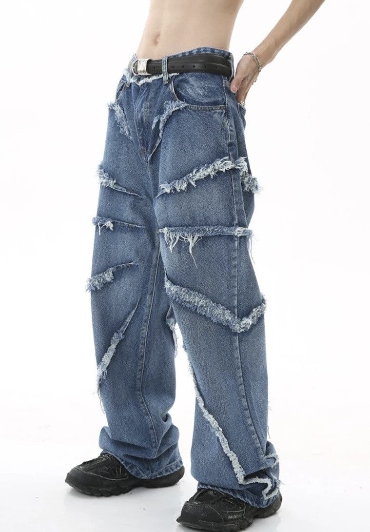 Japanese Brand × Jean Raw edge wide-leg jeans with retro design Size US 32 / EU 48 - 2 Thumbnail