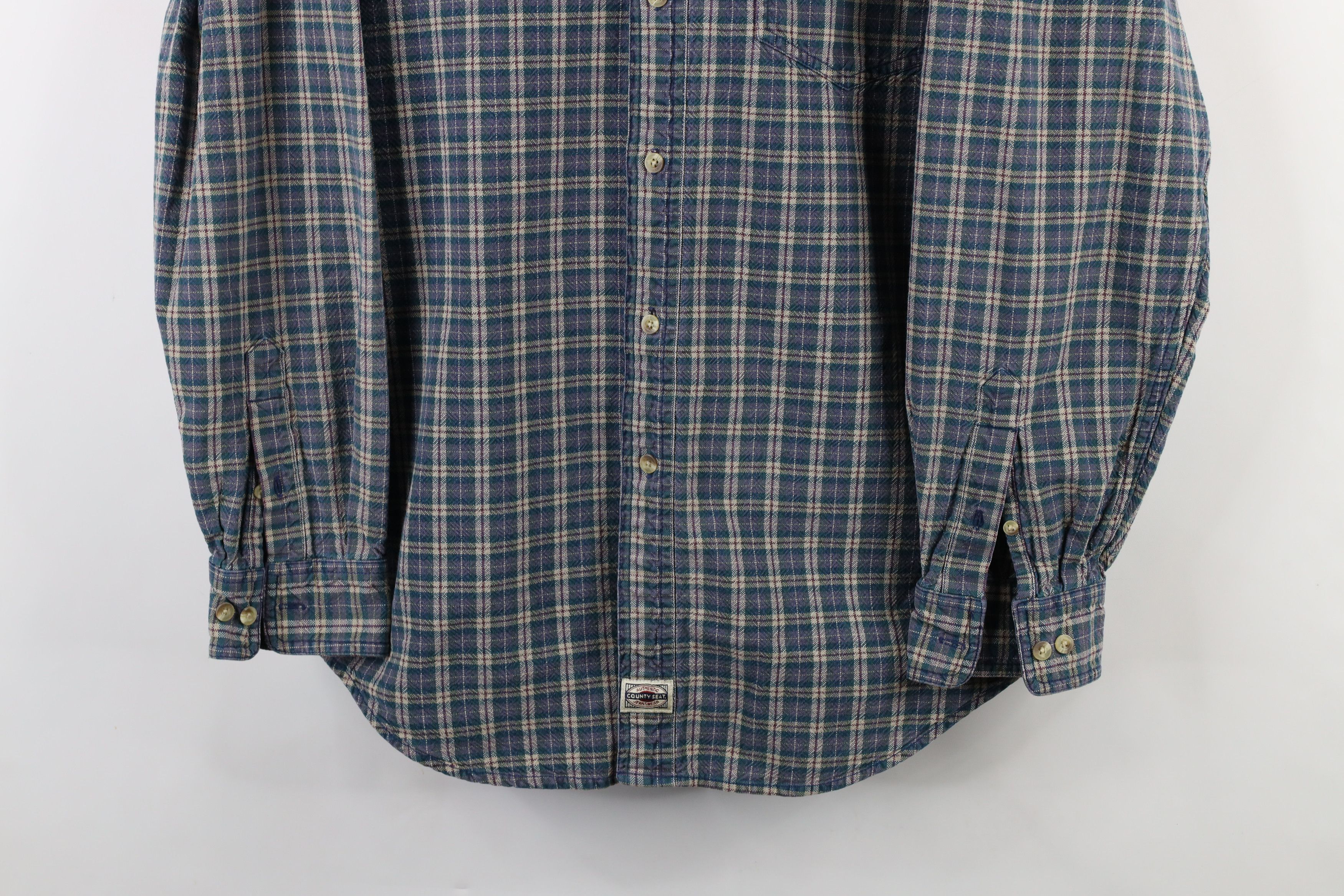 Vintage Vintage 90s Streetwear Heavyweight Collared Button Shirt Size US L / EU 52-54 / 3 - 3 Thumbnail
