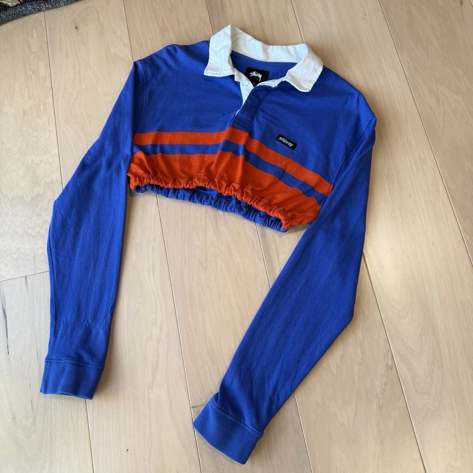 Stussy Stussy Rugby Shirt Women's Medium Blue Orange Cropped Size M / US 6-8 / IT 42-44 - 7 Thumbnail